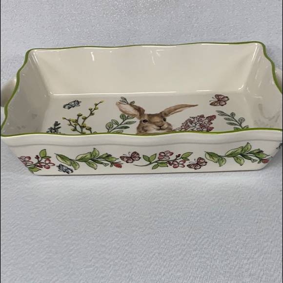 Grace Pantry Bunny Floral Baking/Casserole Dish - Picture 2 of 9